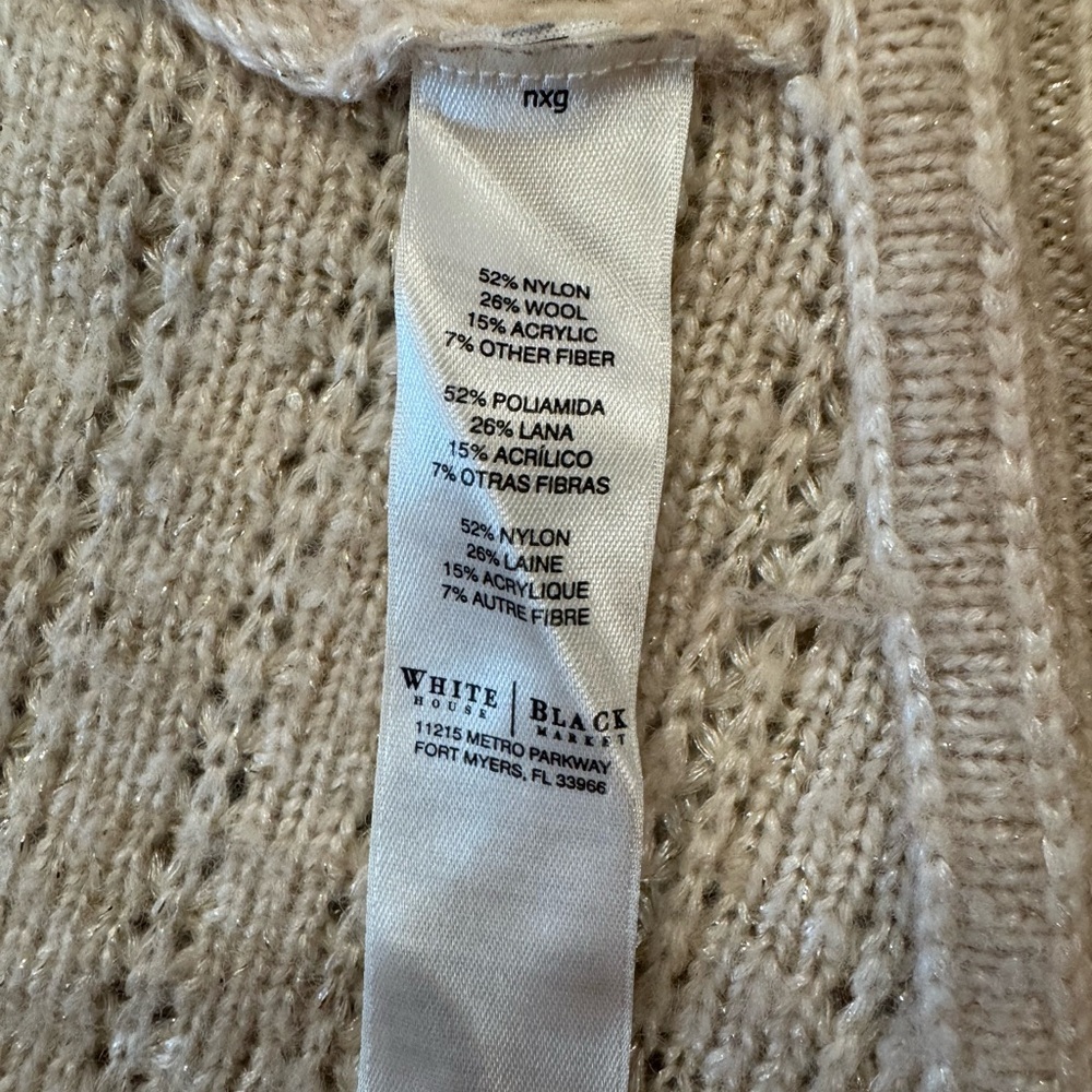 White House Black Market Cream Cardigan Sweater - Picture 7 of 11